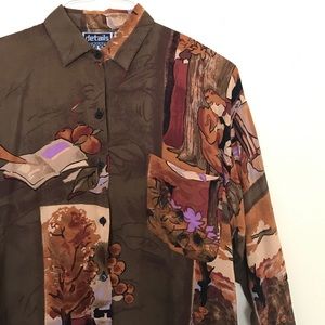 VINTAGE Autumn Scene Blouse